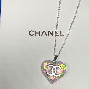 Absolutely gorgeous Upcycled Chanel charm on silver 925 chain (18in)
